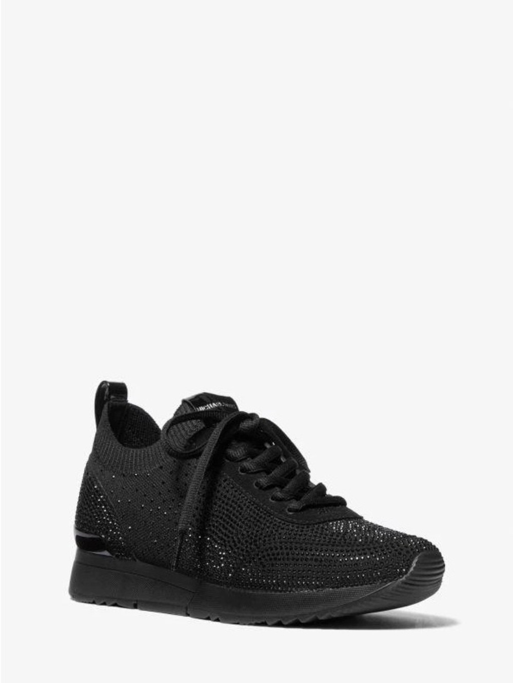 MICHAEL Michael Kors Black Jenkins Crystal Embellished Stretch Knit Trainer NWT